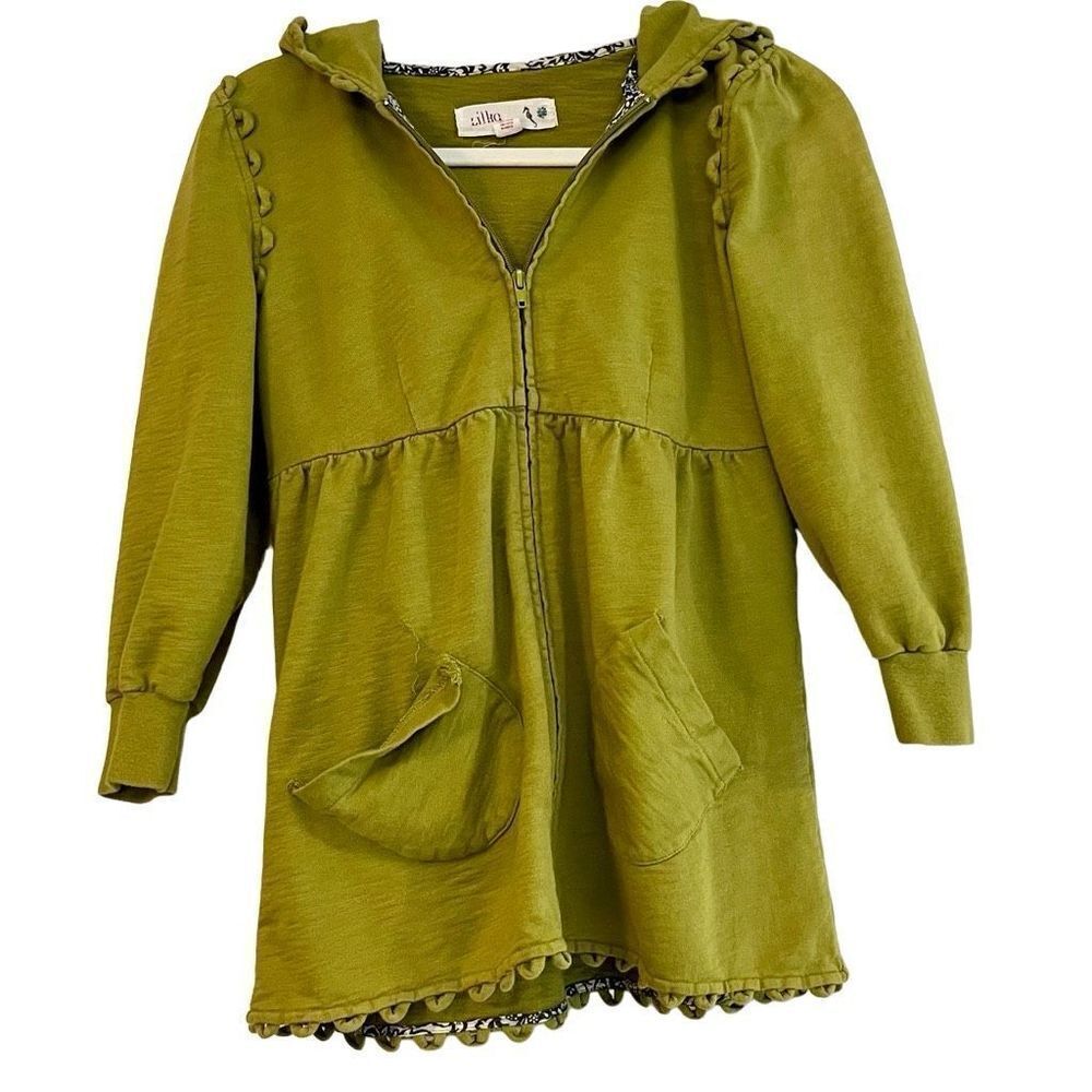 Lilka Anthropologie Green Full Zip Hoodie Jacket Small